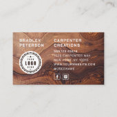 ロゴQRコード木工モダン業建築 名刺 (正面)