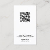 ロゴQRコード白ミニマルモダン色カスタム 名刺 (裏面)
