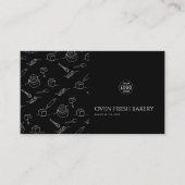 ロゴQRコード白黒ベーカリー 名刺 (正面)