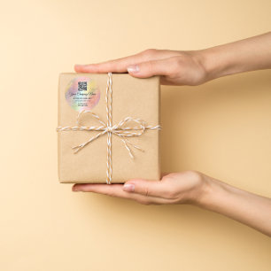 ロゴQRコード販売店自筆証書フローラ ラウンドシール