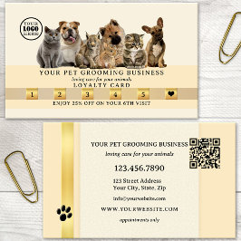 ロゴQRコード金ゴールドペット ロイヤリティカード