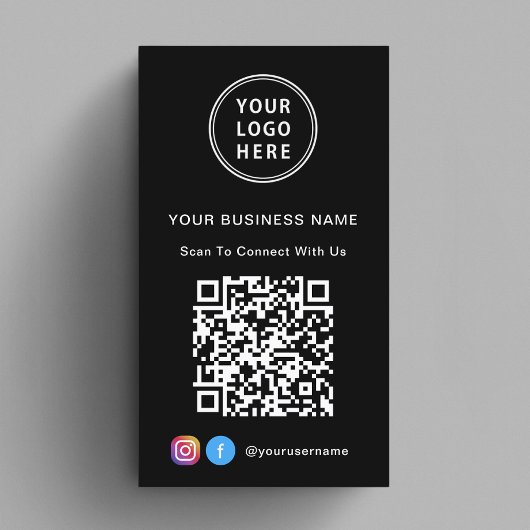 ロゴQRコード ブラック 今すぐ繋がろう 名刺