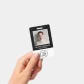 ロゴQRコード ブラック 従業員写真ID バッジ (手持ち)