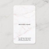 ロゴQRコード(&Q) | 白エレガントバラ金ゴールド大理石 名刺 (裏面)