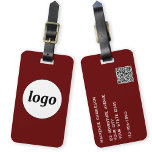 ロゴQRコードBurgundy Business Promotion ラゲッジタグ<br><div class="desc">ビジネスシンプル用のロゴデザイン。ロゴ、QRコードおよび詳細を自分のロゴに置き換え、デザインツールの背景色をに変更しカスタマイズます。顧客、顧客および従業員に対する与えプロモーション項目として、およびビジネス旅行やトレードショーに最適。</div>