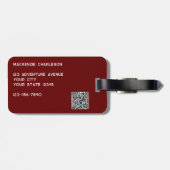 ロゴQRコードBurgundy Business Promotion ラゲッジタグ (裏面横)