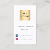 ロゴQrコードSNSブランドカラー 名刺 (正面)