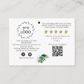 *~*ロゴQRトロピカルエキゾチックAP8をご覧いただきありがとうございます エンクロージャーカード (裏面)