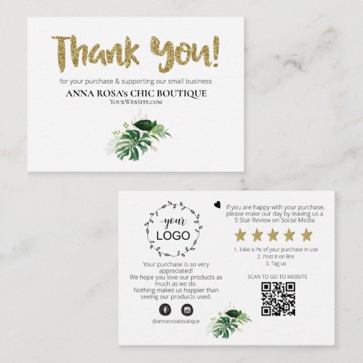 *~*ロゴQRトロピカルエキゾチックAP8をご覧いただきありがとうございます エンクロージャーカード (正面/裏面)