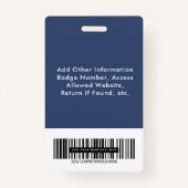 ロゴQRバーコードブルー従業員 バッジ (裏面)