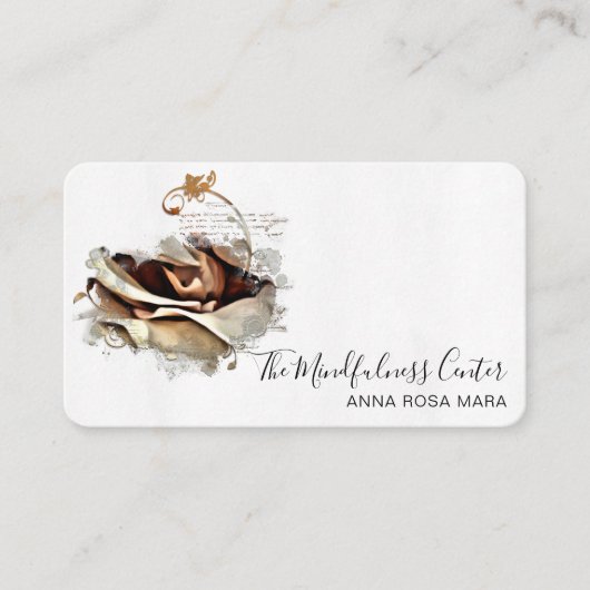 *~*ロゴQRピーチサンゴバラフローラ花 名刺 (正面)