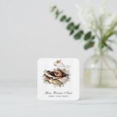 *~*ロゴQRピーチ金ゴールドバラフローラ花 スクエア名刺 (スタンド正面)