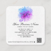 *ロゴQRフローラフラワーつるズNEON Petuniaポット スクエア名刺 (裏面)