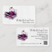 *~*ロゴQRブルゴーニュバラフローラ花 名刺 (正面/裏面)