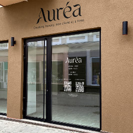 ロゴQR営業時間ソーシャルメディアビジネスウィンドウクリング ウィンドウサイン