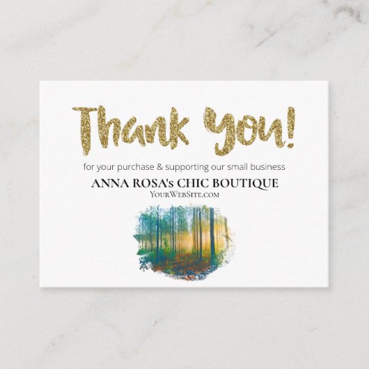 *~*ロゴQR森の森をレビューありがとうAP8 エンクロージャーカード (正面)