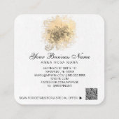 *~*ロゴQR金ゴールドフローラフラワーぶら下がったズペチュニアポット スクエア名刺 (裏面)