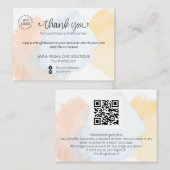 *~*ロゴQR。抽象芸術サンキューパステルブランディング エンクロージャーカード (正面/裏面)