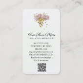 *~*ロゴQR AP32ピンクロータスバタフライフラワーゼン 名刺 (裏面)