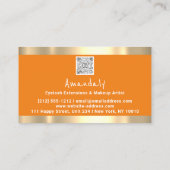 ロゴQR CODEロゴ金ゴールドピンクストロークメイクアップアーティスト 名刺 (裏面)