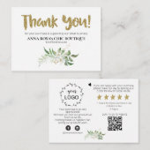 *~*ロゴQR THANK YOU REVIEW BOTANICAL FOOD AP8 エンクロージャーカード (正面/裏面)