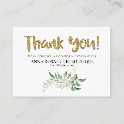 *~*ロゴQR THANK YOU REVIEW BOTANICAL FOOD AP8 エンクロージャーカード (正面)