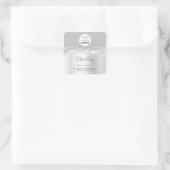 ロゴQRCodeオンラインショップグリッターシルバーグレーストローク スクエアシール (バッグ)