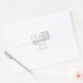 ロゴQRCodeオンラインショップグリッターシルバーグレーホワイト スクエアシール (封筒)