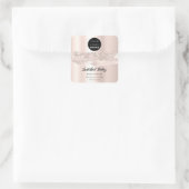 ロゴQRCodeオンラインショップストロークバラグリッター スクエアシール (バッグ)