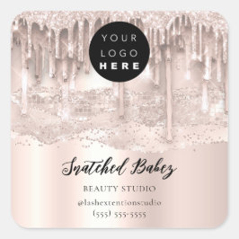 ロゴQRCodeオンラインショップストロークバラドリップ スクエアシール