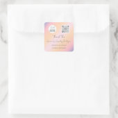 ロゴQrCodeオンラインショップホログラフィック スクエアシール (バッグ)