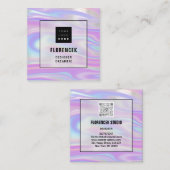 ロゴQRCODEショッププロフェッショナルホログラフィグラデーションック スクエア名刺 (正面/裏面)