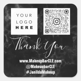 ロゴQRCode名感謝していショッピングフェイク大理石 スクエアシール