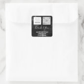 ロゴQRCode名感謝していショッピングフェイク大理石 スクエアシール (バッグ)