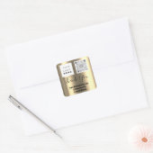 ロゴQRCode名感謝していショッピングフェイク金ゴールド店 スクエアシール (封筒)