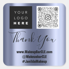 ロゴQRCode名感謝していショッピングブループロモーション スクエアシール