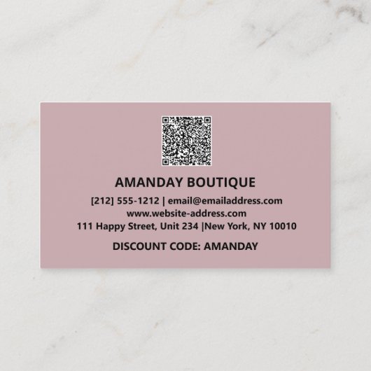 ロゴQRCODE 10%OFF割引カード挿入赤面 名刺 (裏面)