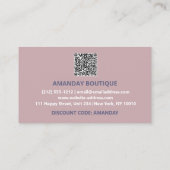 ロゴQRCODE 50%OFFディスカウント挿入ブルーバラ 名刺 (裏面)