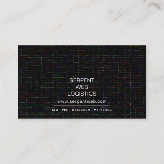 ロゴSEO PPCのウェブデザインおよび販売の緑の格子 名刺 (裏面)