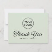 ロゴSNSライトセージ緑のサンキューカード サンキューカード (正面)