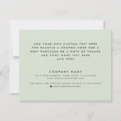 ロゴSNSライトセージ緑のサンキューカード サンキューカード (裏面)