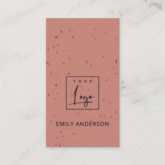 ロゴTERRACOTTAセラミッミニマルクテクスチャの追加 名刺 (正面)