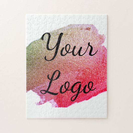 ロゴwebサイトを追加するピンクの緑の黄金のシンプル最小値 ジグソーパズル (縦)