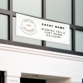 ロゴWebサイトウェルカムビジネスイベント 横断幕 (ビルの外側)