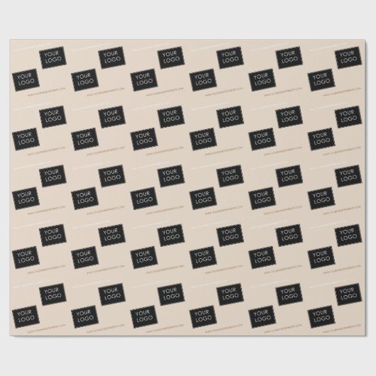 ロゴWebサイトビジネス会社パッケージベージュ ラッピングペーパー (フラット)