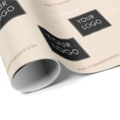 ロゴWebサイトビジネス会社パッケージベージュ ラッピングペーパー (ロールコーナー)