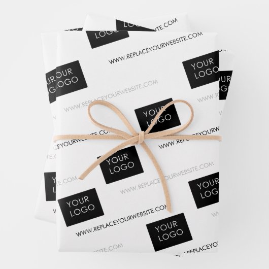 ロゴWebサイトビジネス会社パッケージホワイト ラッピングペーパーシート (インサイチュ)