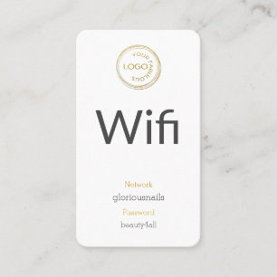 ロゴWifiネットワークとパスワードを白に追加する 予約カード