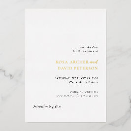 ロサエレガントウモダンウェディング日付を保存 箔招待状