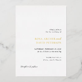 ロサエレガントモダン結婚ス 箔招待状